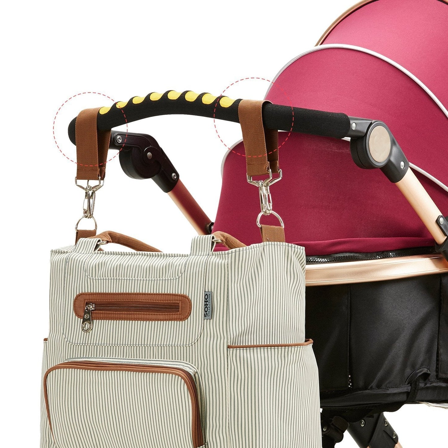 Striped Diaper Bag Set