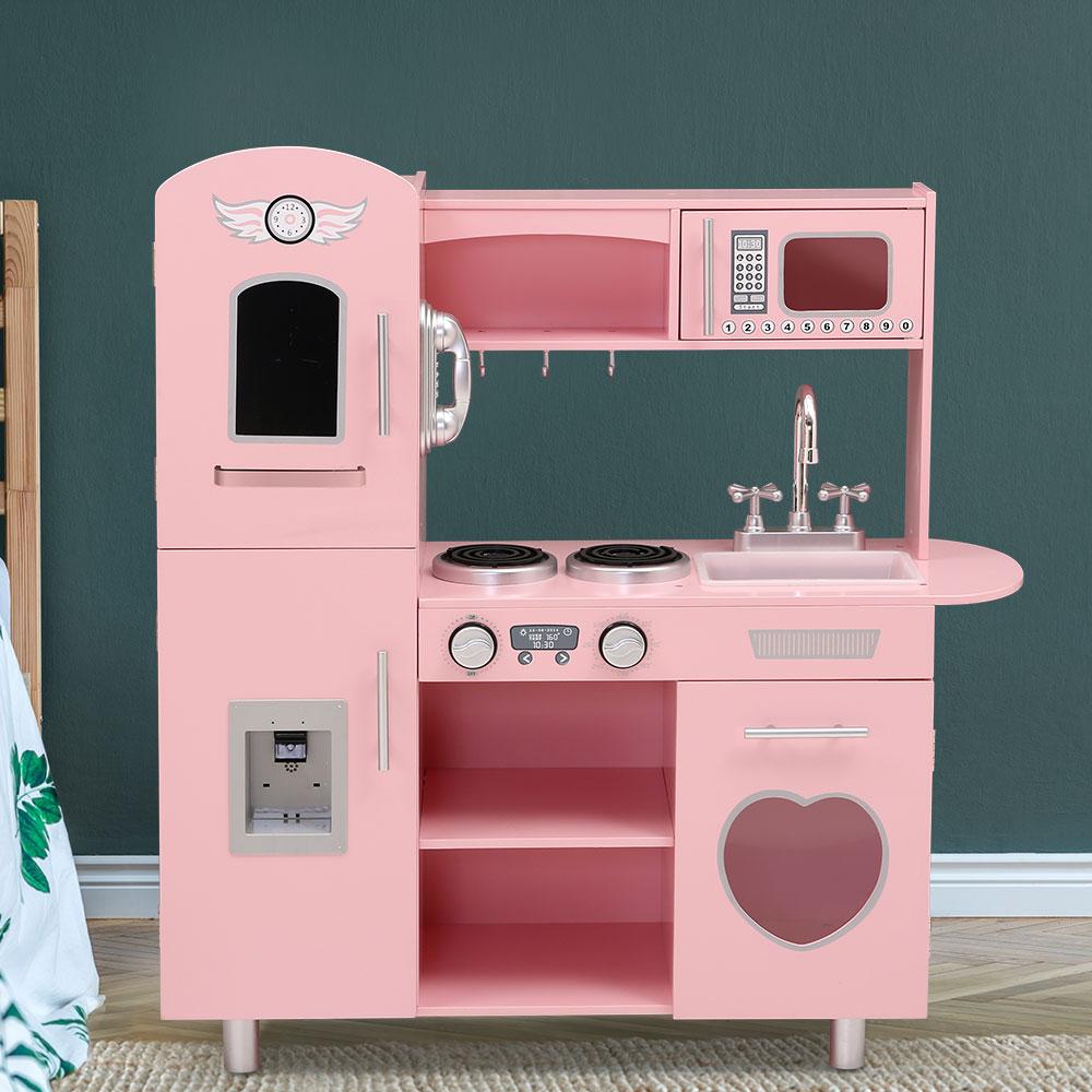 Keezi Kids Kitchen Play Set Wooden Pretend Toys Cooking Children