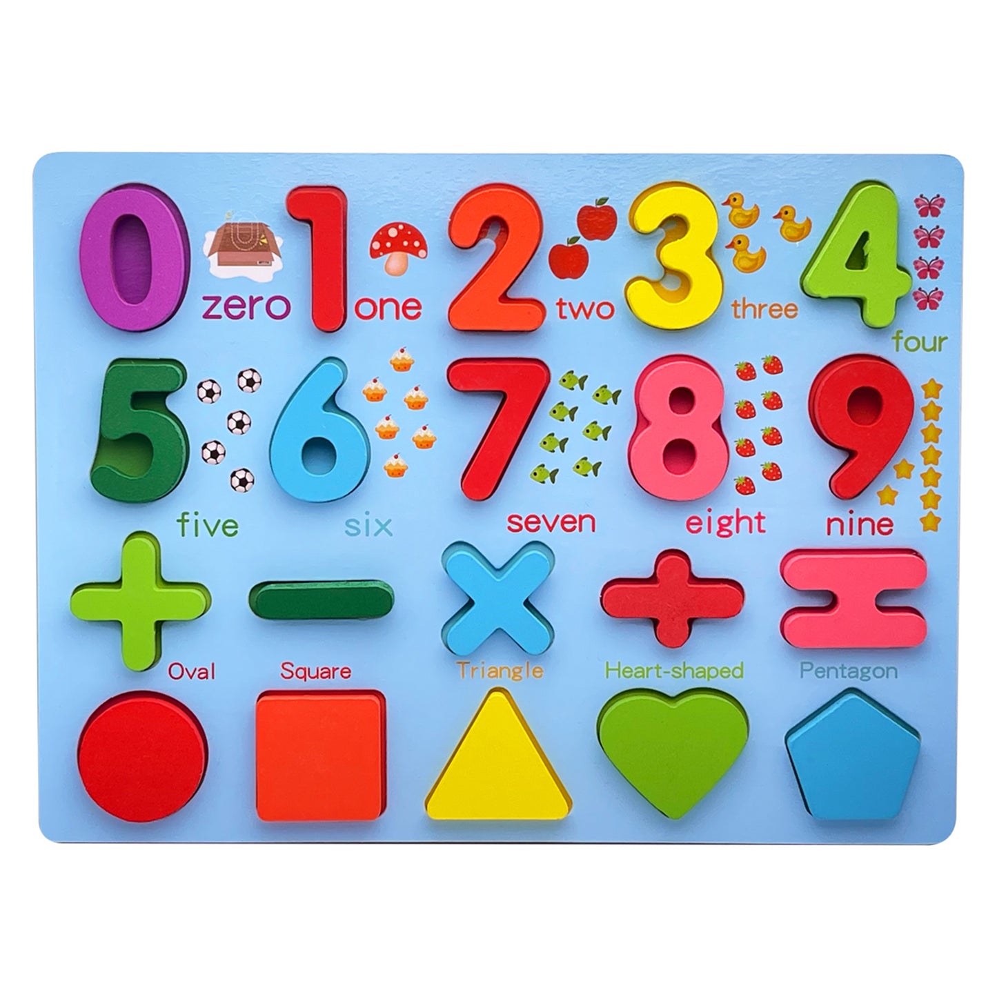 Wooden Alphabet Puzzle Board & Number Educational Toy