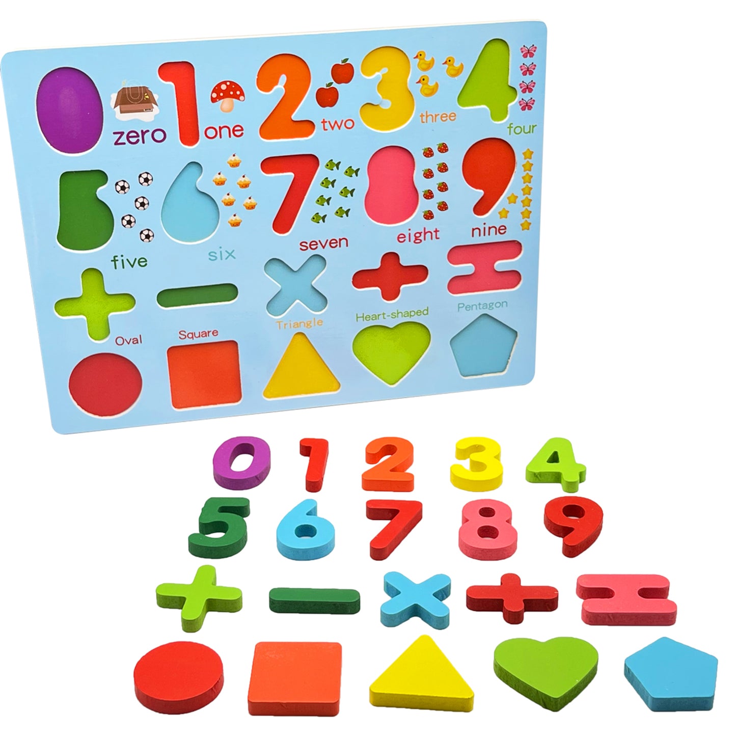 Wooden Alphabet Puzzle Board & Number Educational Toy