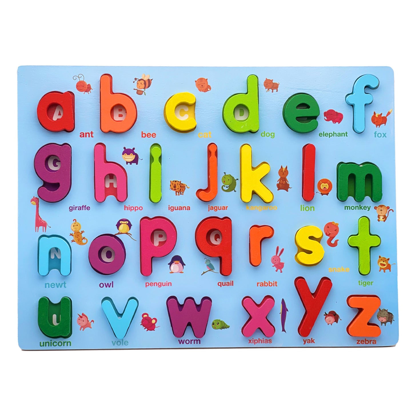 Wooden Alphabet Puzzle Board & Number Educational Toy
