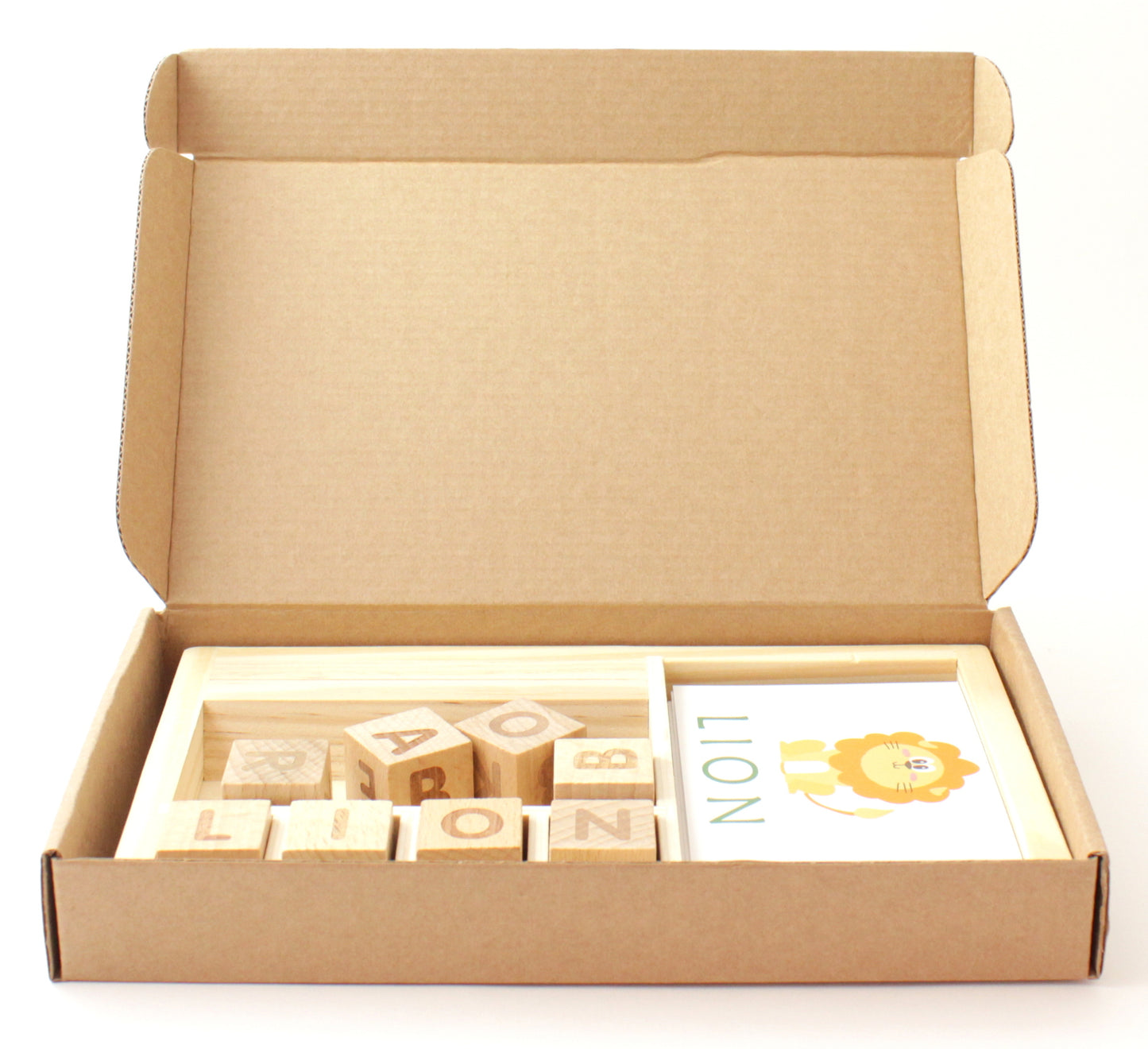Wooden English Word Learning Cards – 24-Word Educational Game