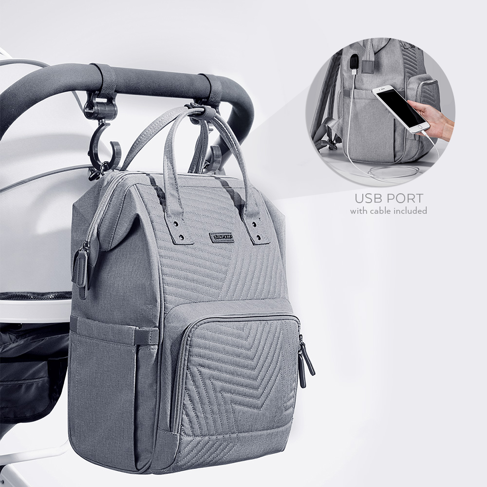 Quilted Diaper Bag Backpack – Stylish, Spacious & Waterproof