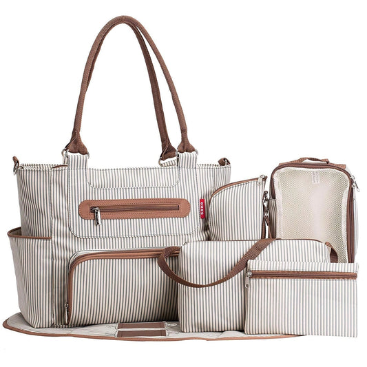 Striped Diaper Bag Set