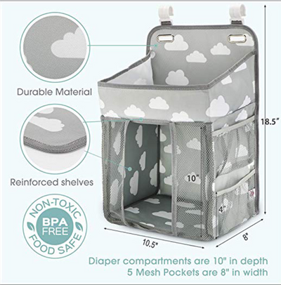 Baby Crib Organizer Bed Hanging Bag