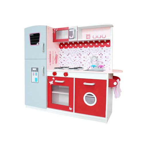 Keezi Kids Kitchen Play Set Wooden Pretend Toys Cooking Children