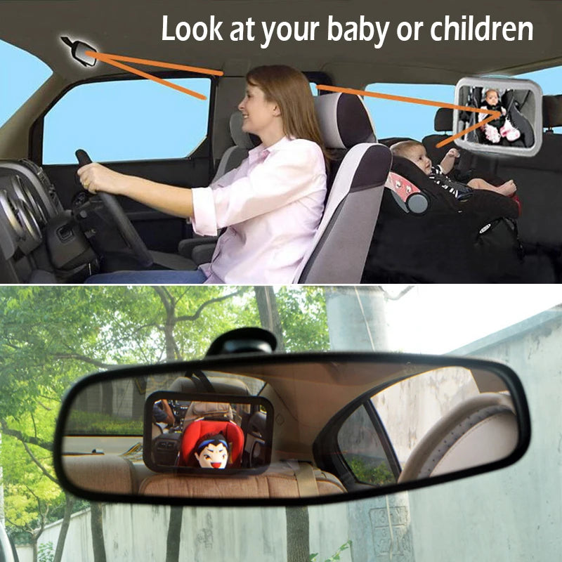 Adjustable Baby Car Mirror – Rear-Facing Headrest Mount