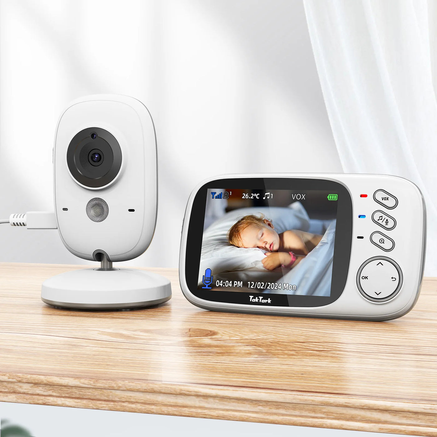 TakTark 3.2 Inch Wireless Video Baby Monitor With Lullabies
