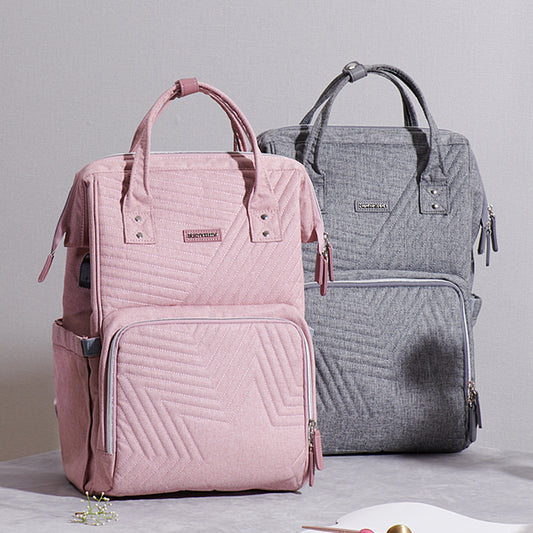Quilted Diaper Bag Backpack – Stylish, Spacious & Waterproof