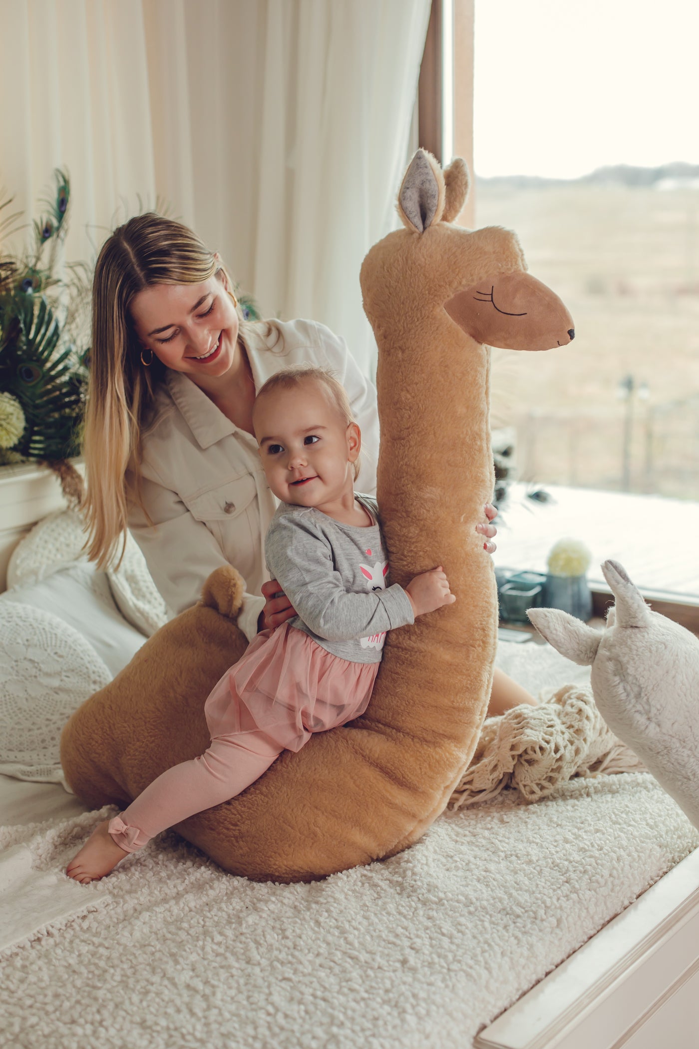 Giant Plush Alpaca Toy – Brown | Handmade