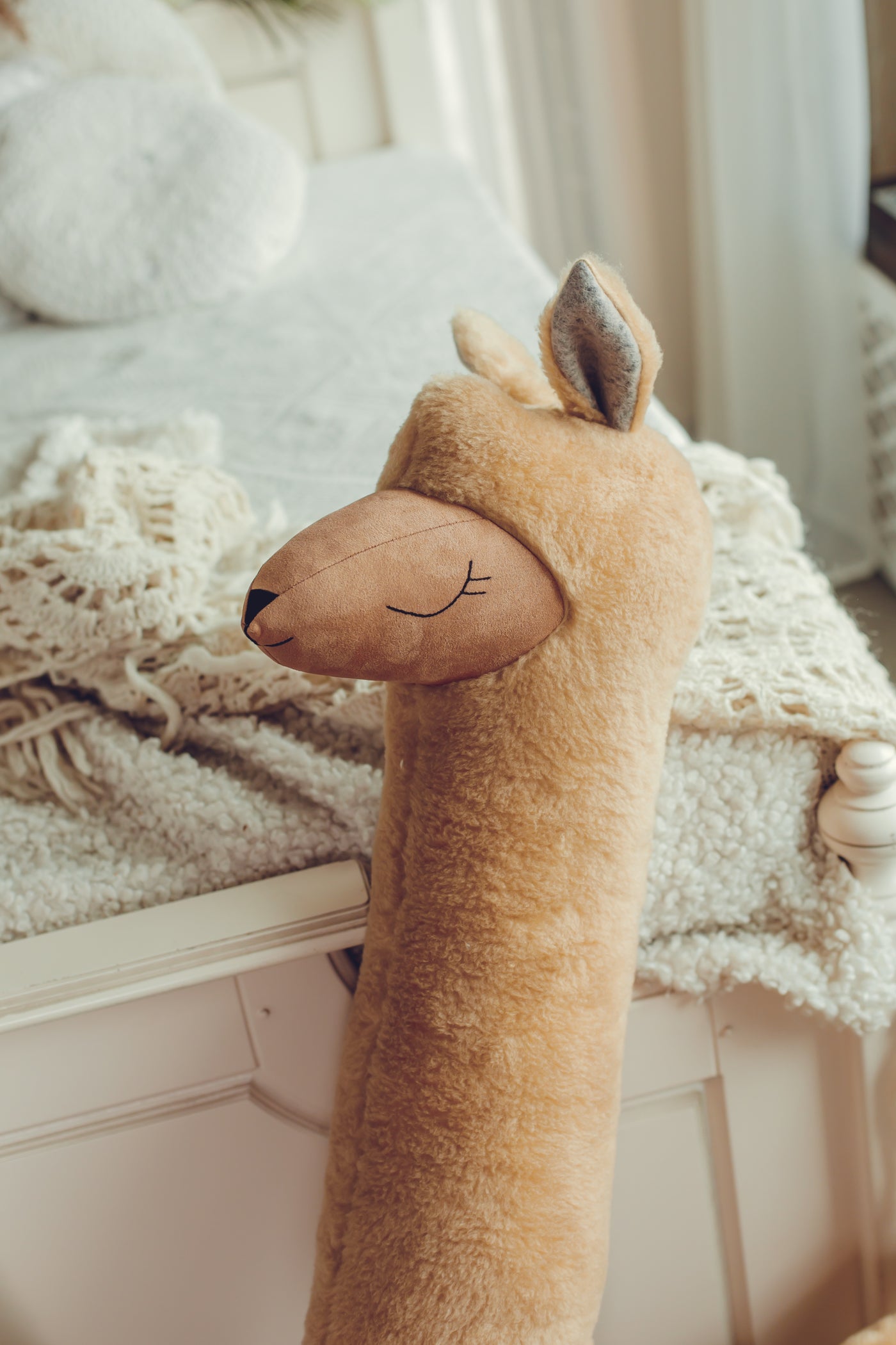 Giant Plush Alpaca Toy – Brown | Handmade