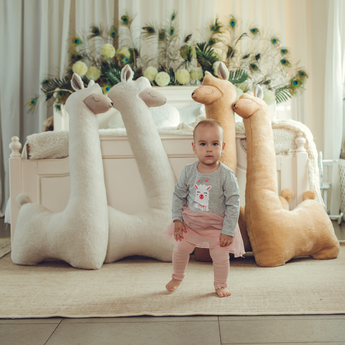 Giant Plush Alpaca Toy – Brown | Handmade